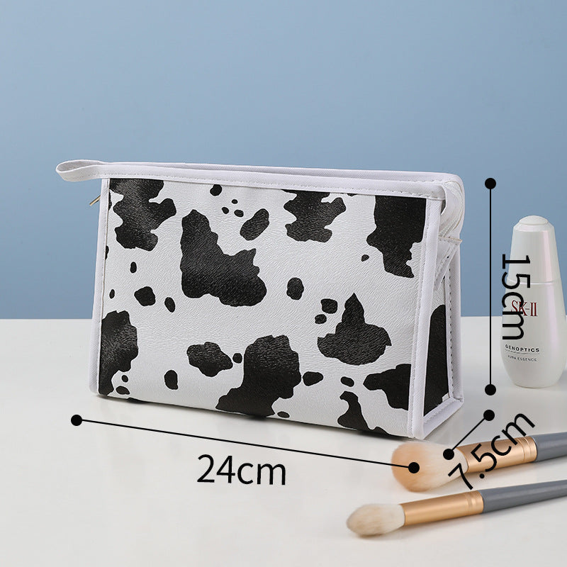 Wholesale Cow Pattern Cosmetic Bag Portable Travel PU Storage Bag Waterproof Storage Bag