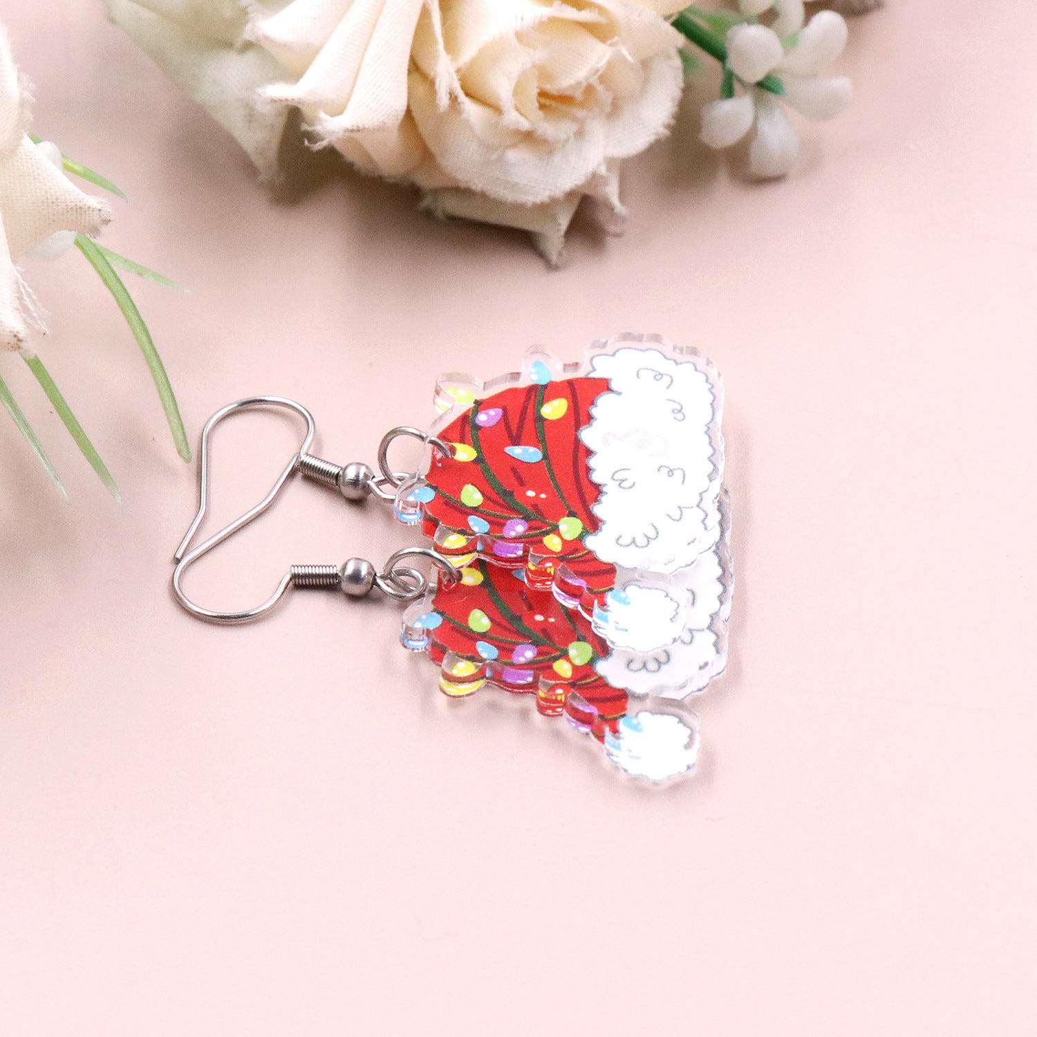 Wholesale Christmas Hat Earrings Acrylic Earrings