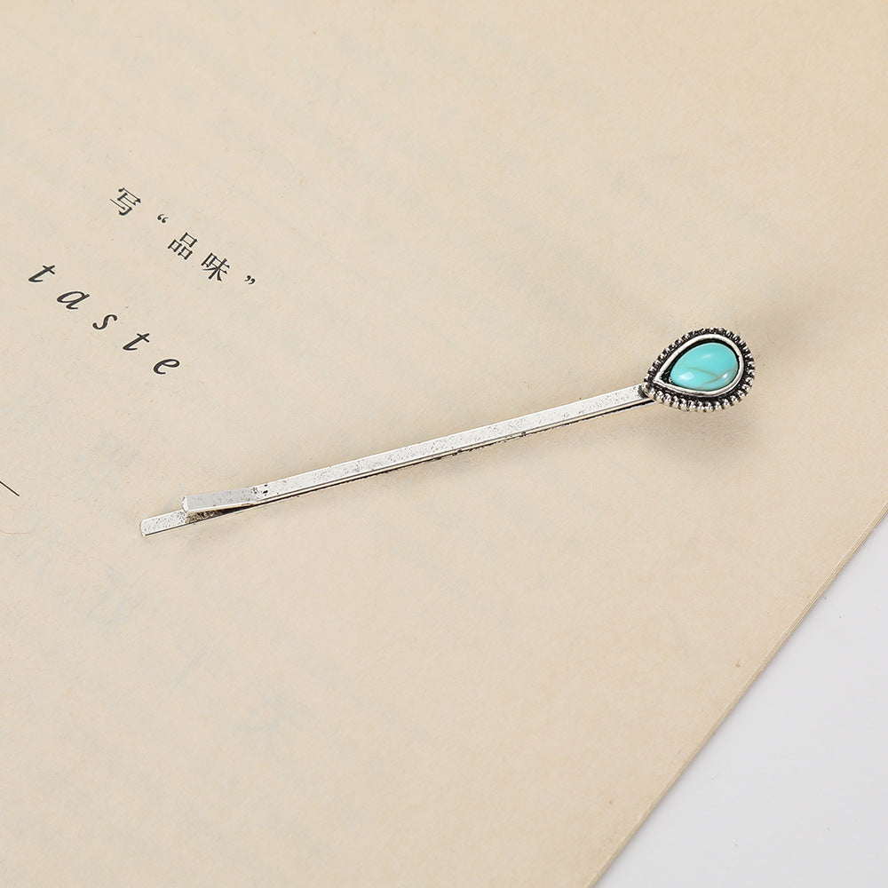 Wholesale retro turquoise hairpin suit simple personality trend hair clips