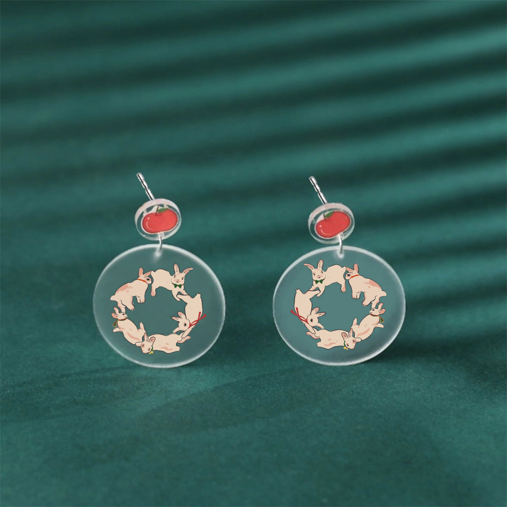 Wholesale Christmas Tree Christmas Hat Socks Elk Earrings