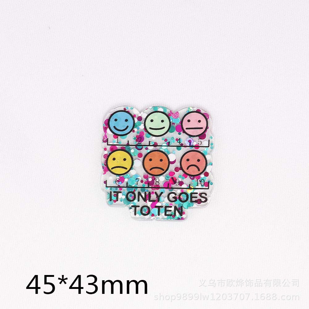 Wholesale 10PCS FlatBack Loose Powder Cartoon Bag Ornaments Acrylic Pins DIY Patch Accessories