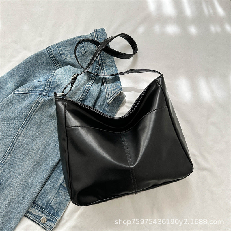 Wholesale PU Leather Solid Color Simple Casual Shoulder Crossbody Tote Bag