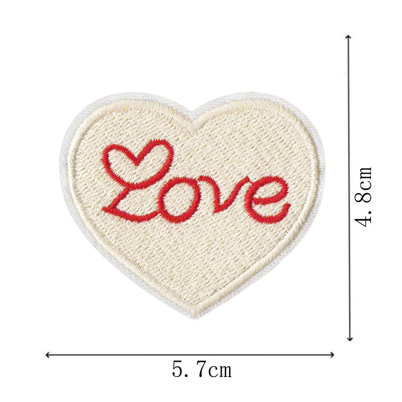 Wholesale The letters LOVE and the shape of a heart Embroidery DIY Patches