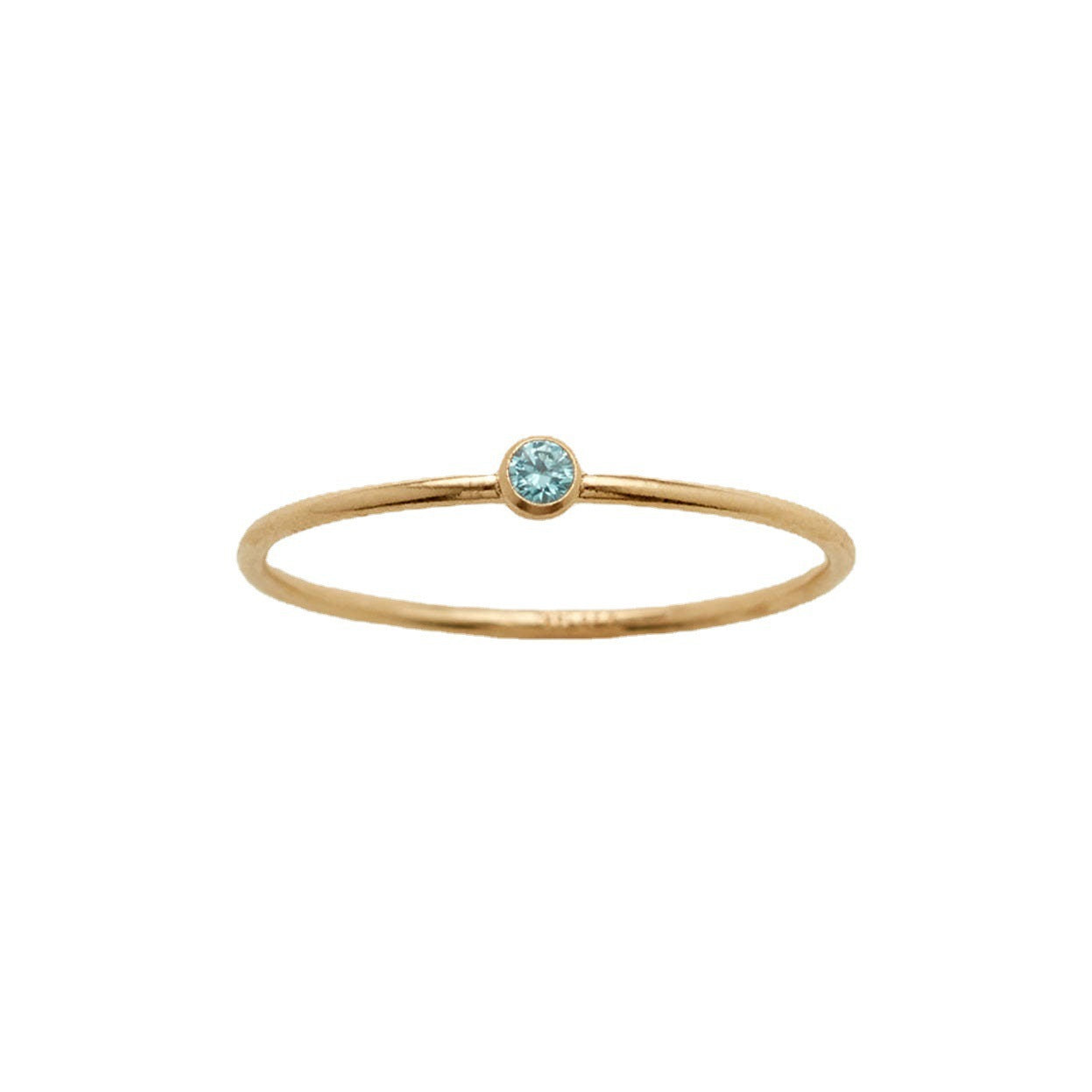 Wholesale Chic Birthstone Ring For Women Stainless Steel Electroplated Plain Band Fashion Jewelry Accessory
