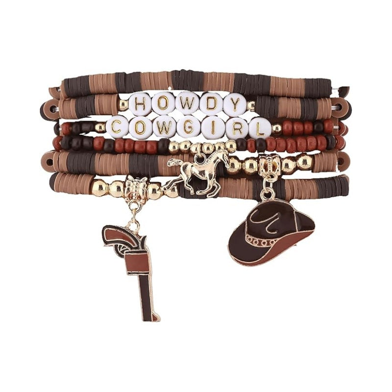 Wholesale Western Cowboy Series Soft Ceramic Cowboy Hat Boots Bracelet