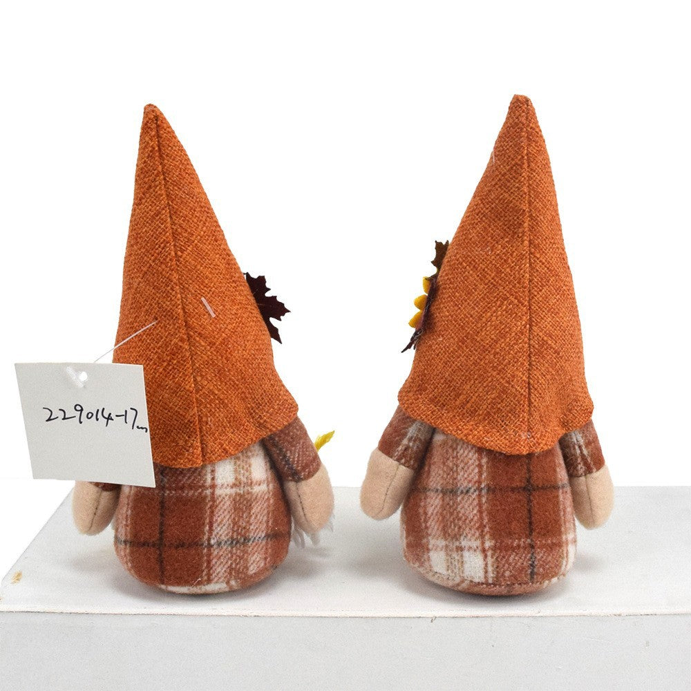 Wholesale Harvest Festival Autumn Faceless Doll Brown Plush Gnome Ornament