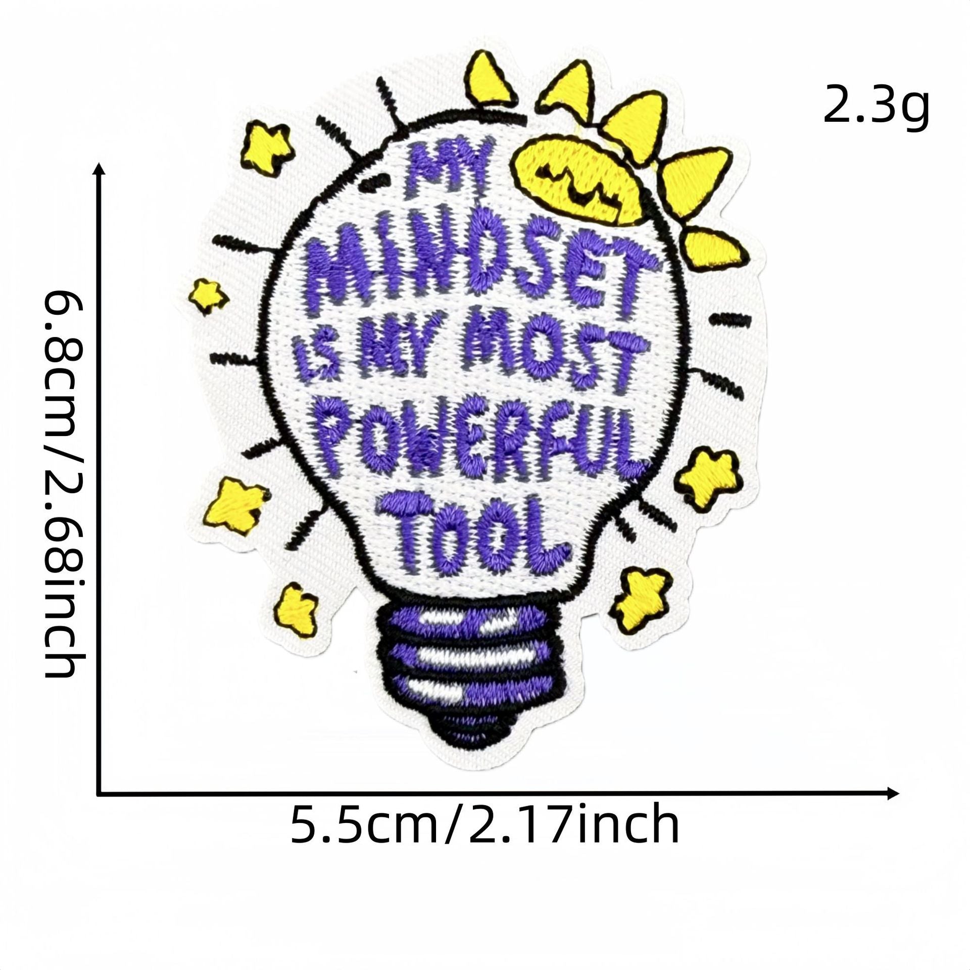 Wholesale Purple Graffiti Inspirational Embroidered Patch Iron On Applique For Clothing Bags DIY Craft