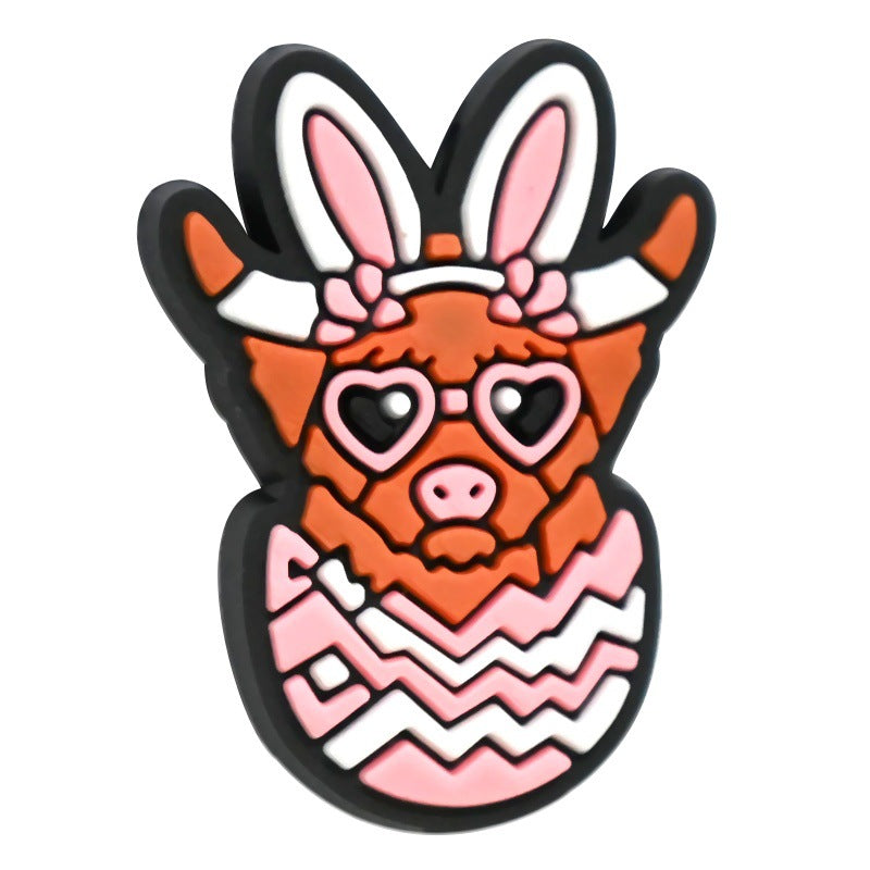 Wholesale  Random 100pcs/pack  Cute cartoon rabbit through-hole beads