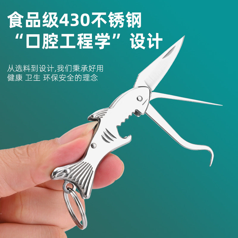 Wholesale Stainless Steel Toothpick Knife for Picking Teeth Portable Multifunctional Keychain