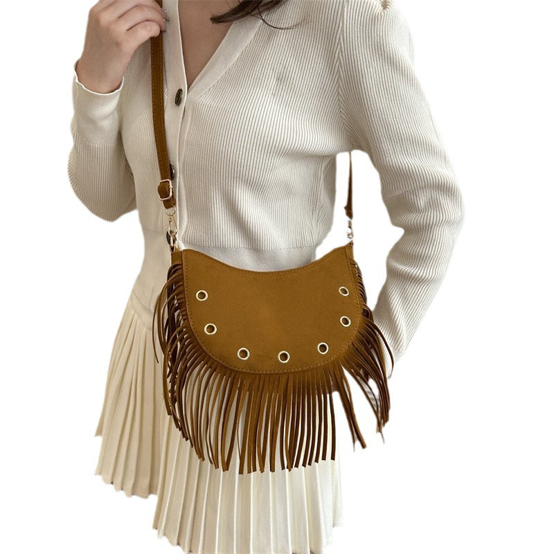 Wholesale Western Style Tassel PU Crossbody Bag