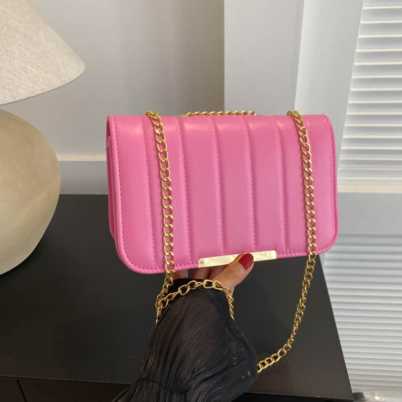 Wholesale Fashion Simple Texture Embroidery Chain Stylish Versatile Handbag