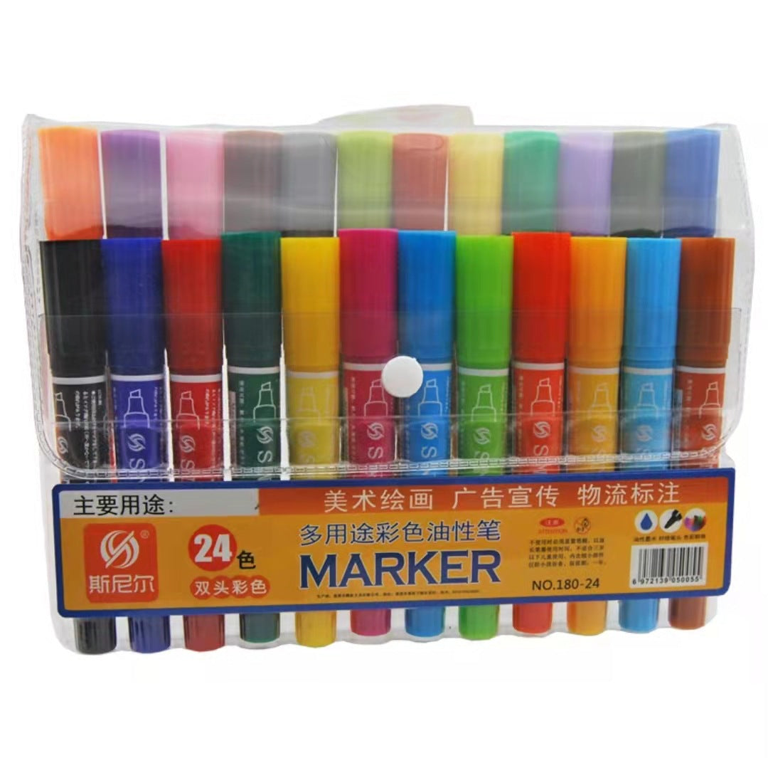 Wholesale Large Double Ended Oily Plastic Marker Pens