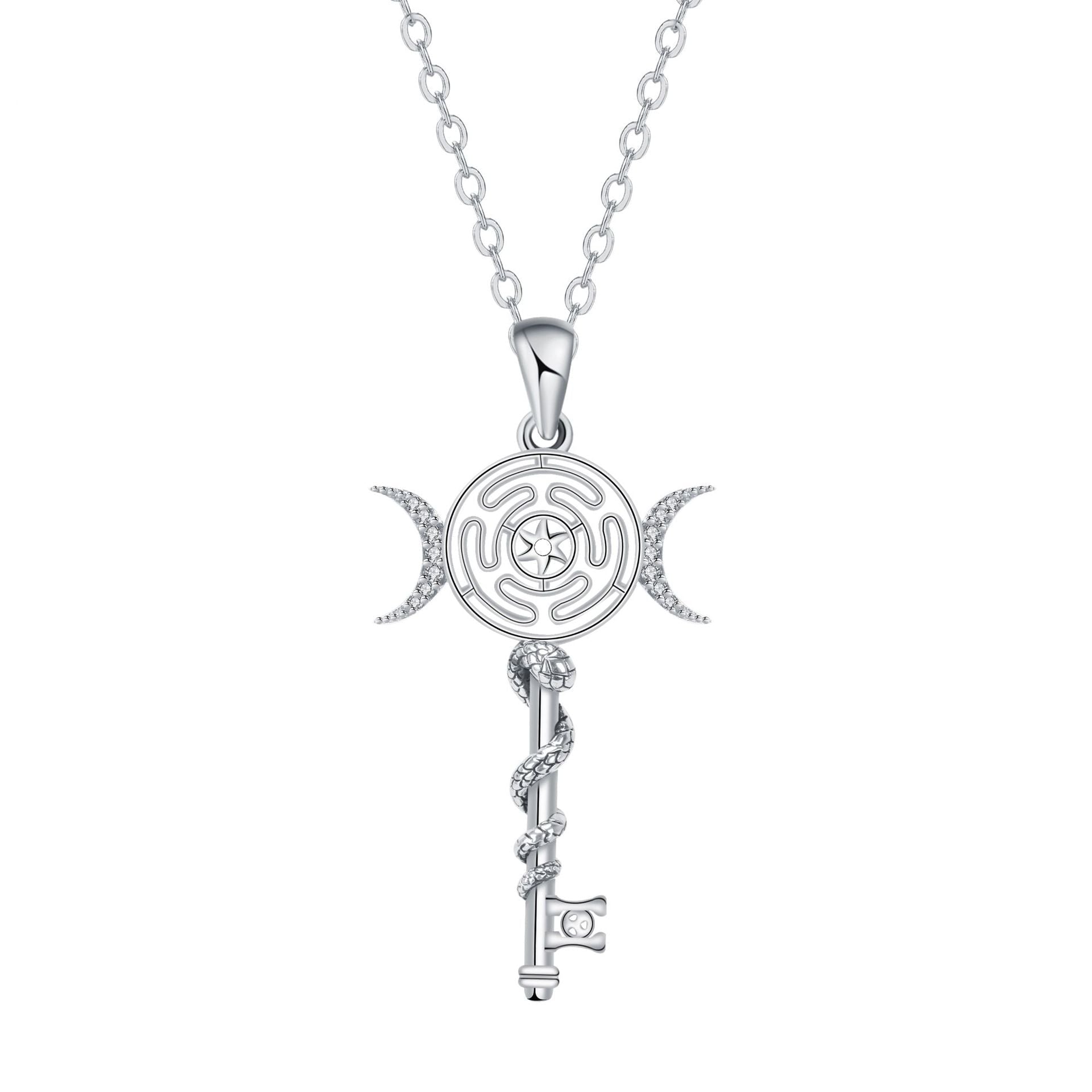Wholesale Greek snake-shaped winding key necklace