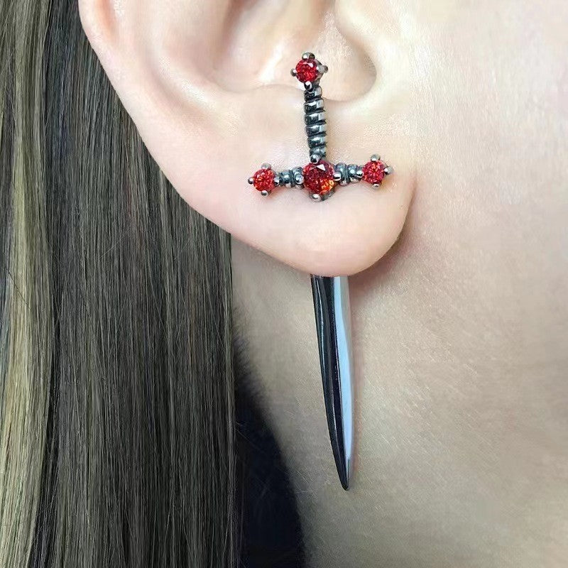 Wholesale Gothic sword women' s earrings