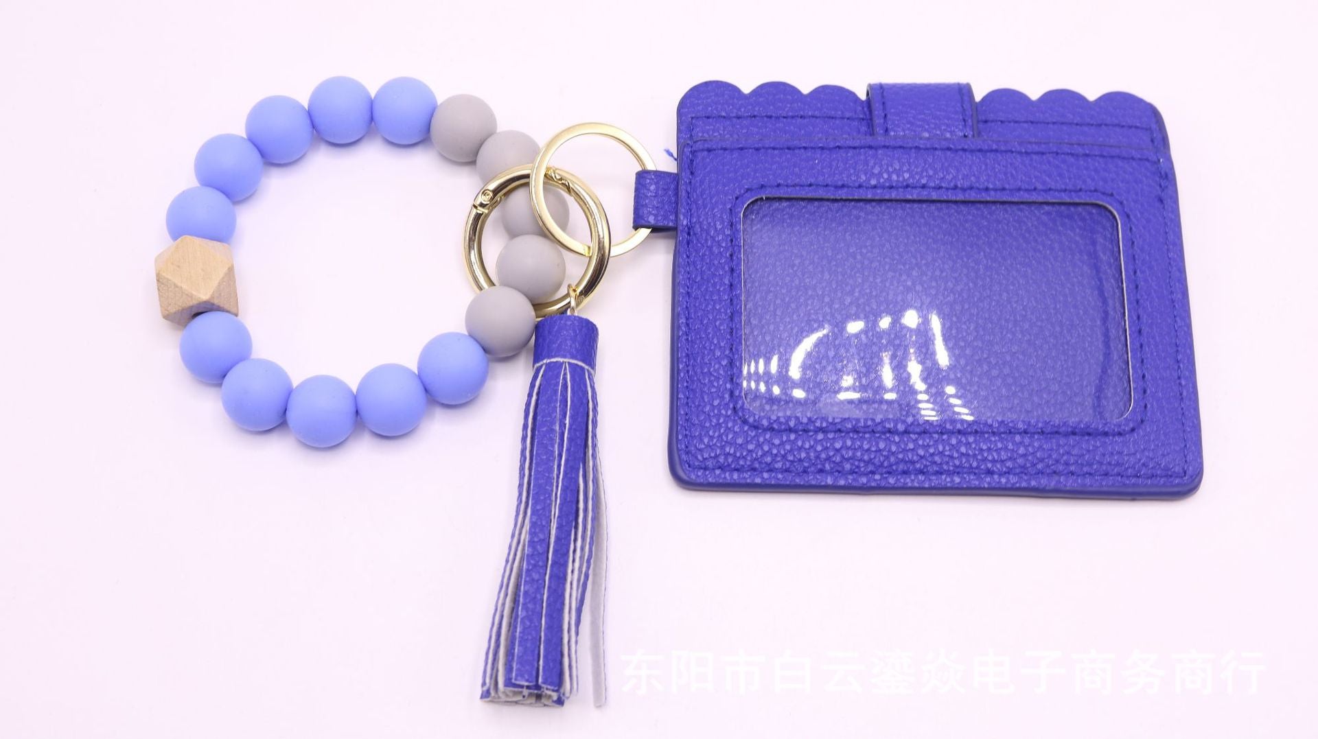 Wholesale 5pcs/pack Keychain Card Holder Pu Tassel Id Bag Wrist Keychains