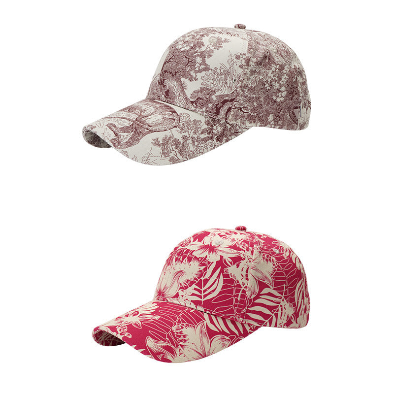 Wholesale The New Big Head Circumference Hard Top Cotton Fashion National Style Landscape Painting Cap