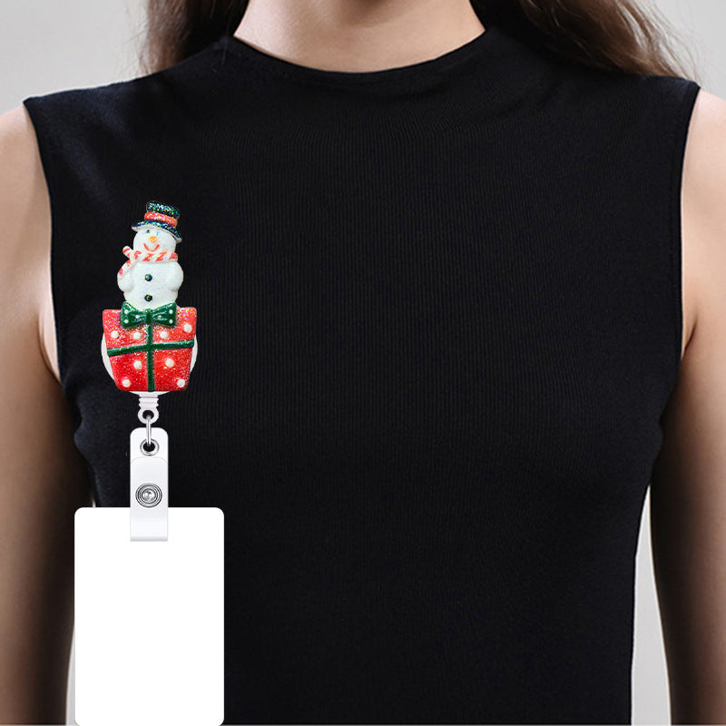 Llavero expandible de brillo de Navidad acrílico al por mayor