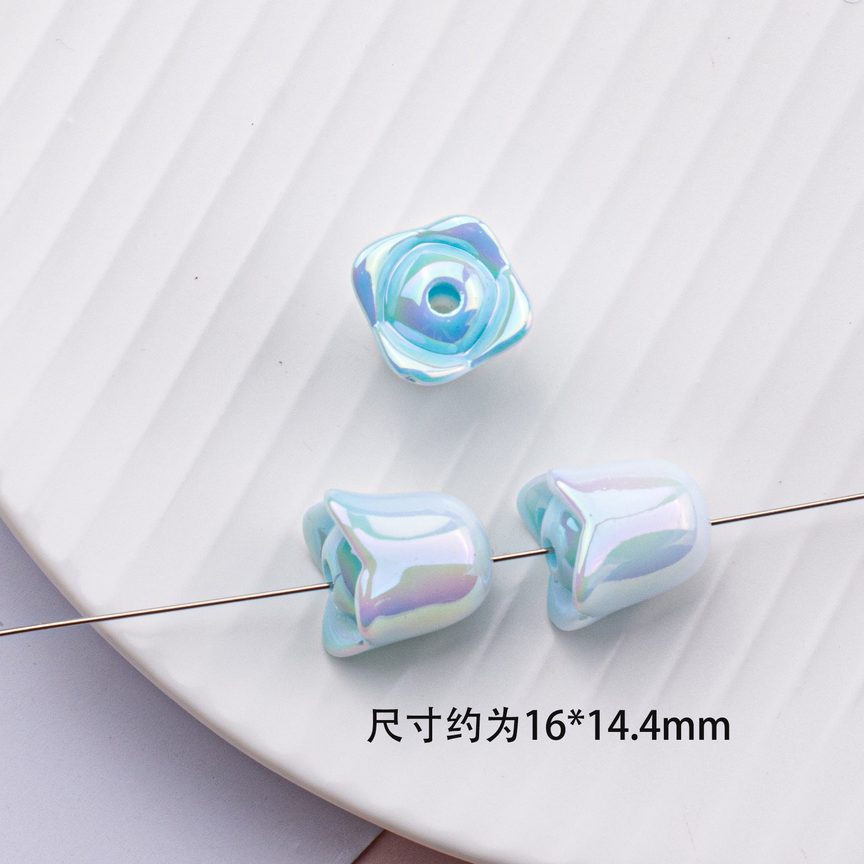 Wholesale 10pcs Acrylic Colorful Shells Mapei Orchid of the Valley Luminous Straight Hole Beads