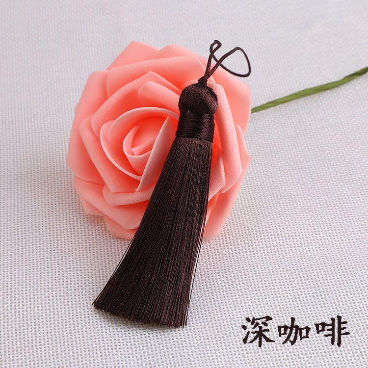 Wholesale 8CM Short Fat Vertical Ice Silk Small Tassel Hanging Ear Pendant