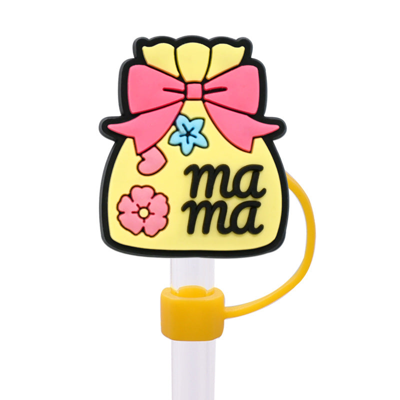 Wholesale  Random 100pcs/pack  Mother' s Day dust plug straw cap   Straw Tube Cap