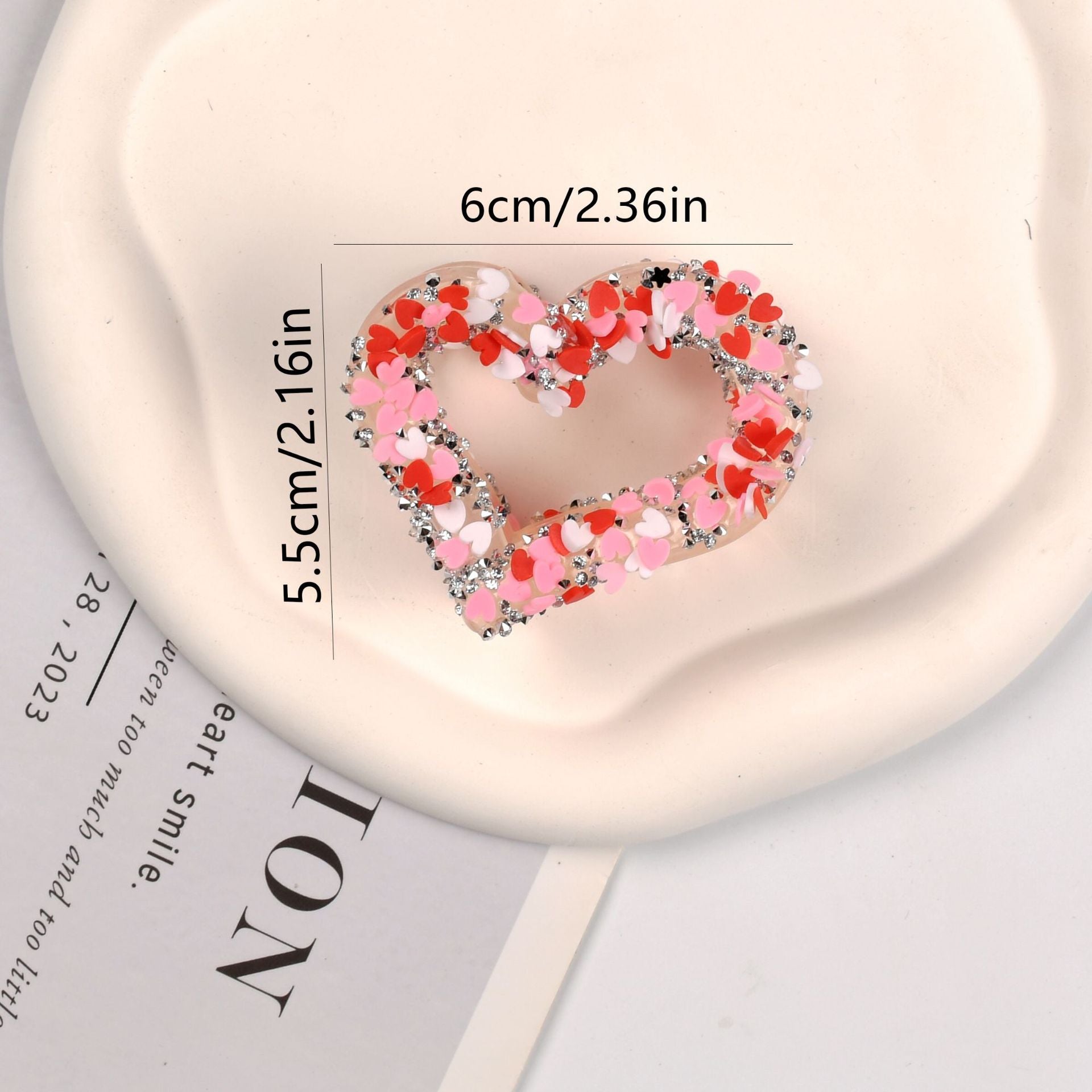 Wholesale jelly water fat love ponytail clip fashion sweet hairpin Valentine's Day heart sparkling heart clip