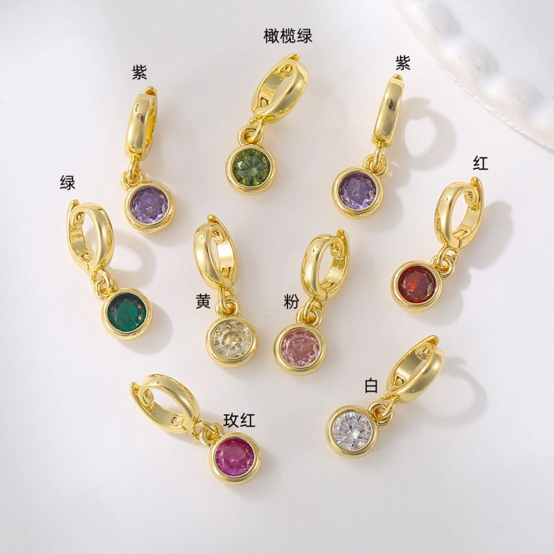 Wholesale Colorful round zircon pendant   Charms