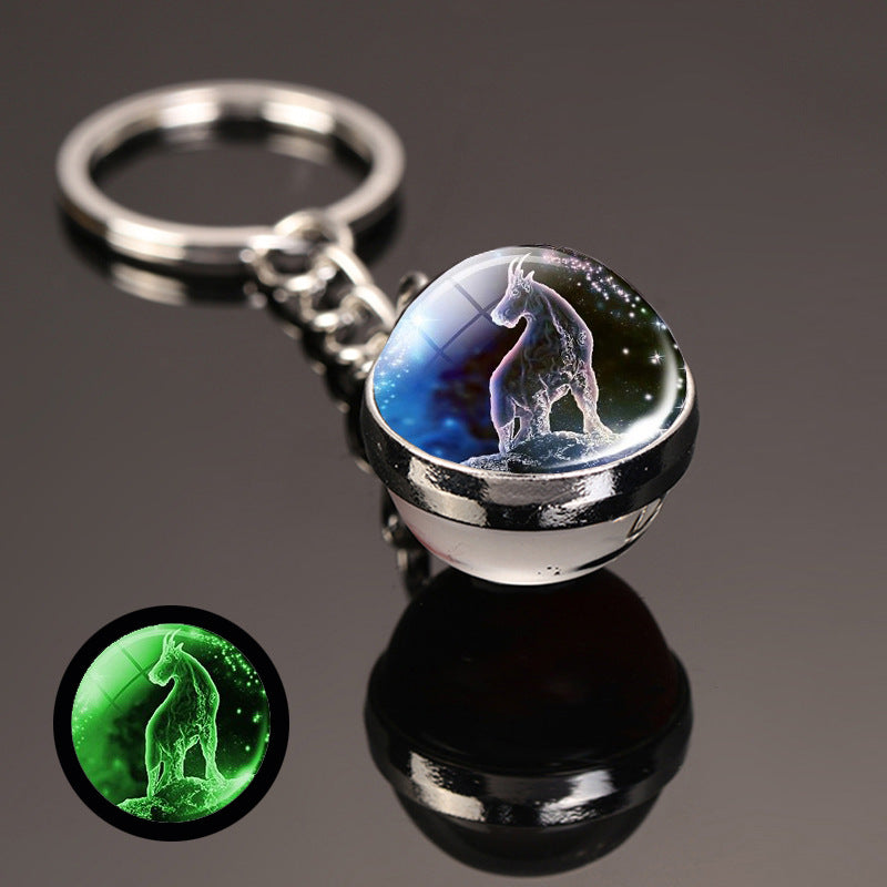 Wholesale Alloy Luminous Zodiac Keychain