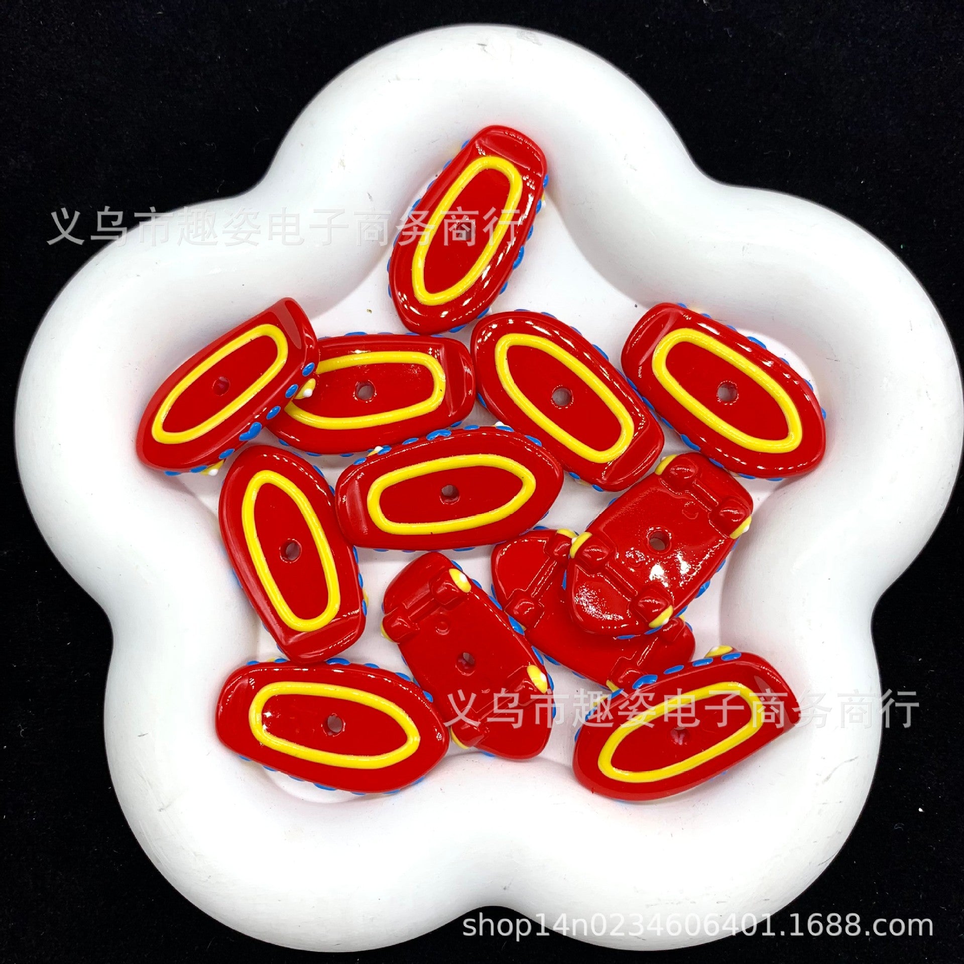 Wholesale Colorful skateboard hand-painted beads Acrylic Beads