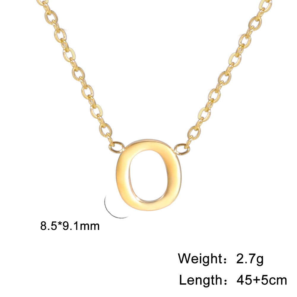 Wholesale 26 Letters Gold 18k Real Gold Electroplated 304 Stainless Steel Necklace