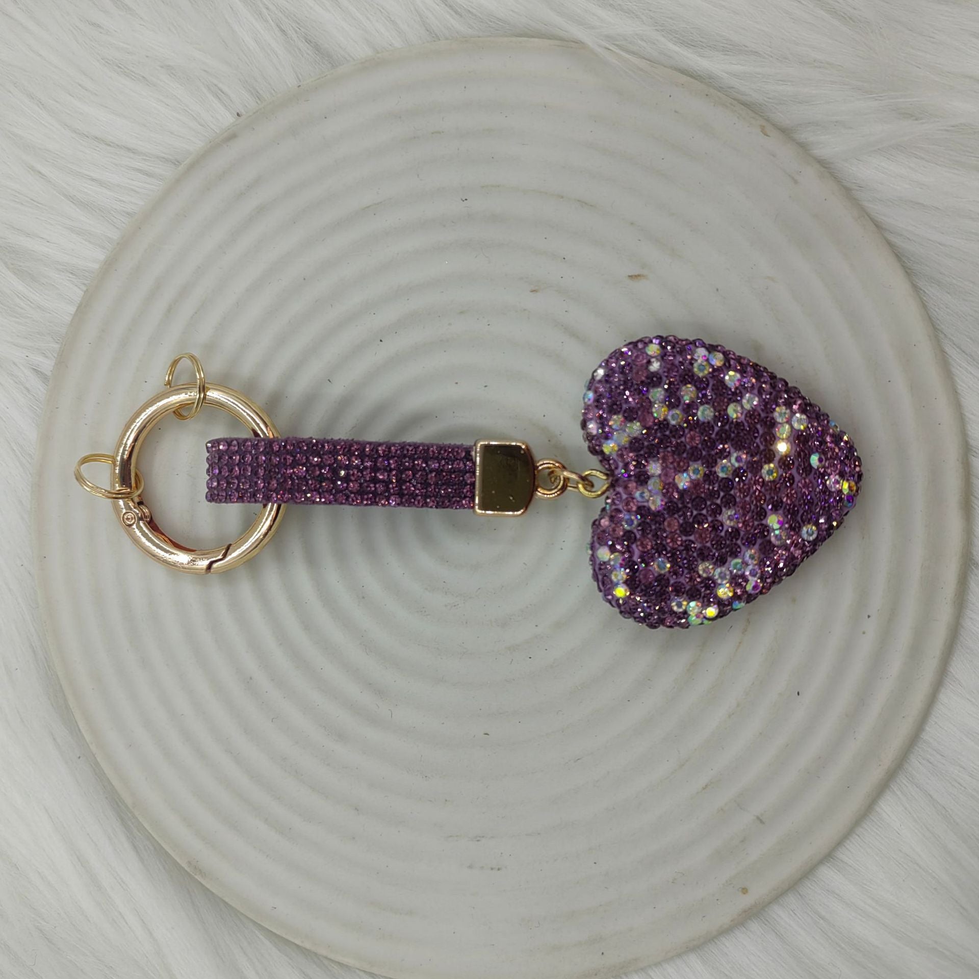 Wholesale Cute Cartoon Keychain Pendant Diamond-Encrusted Peach Heart Keychain
