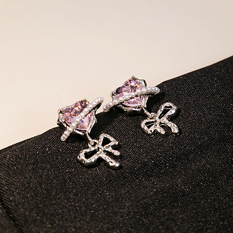 Pendientes de aleación de perlas con aguja plateada al por mayor