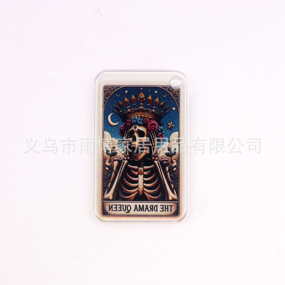Wholesale 10pcs Cartoon Skull Character Butterfly Rectangular DIY Accessories FlatBack