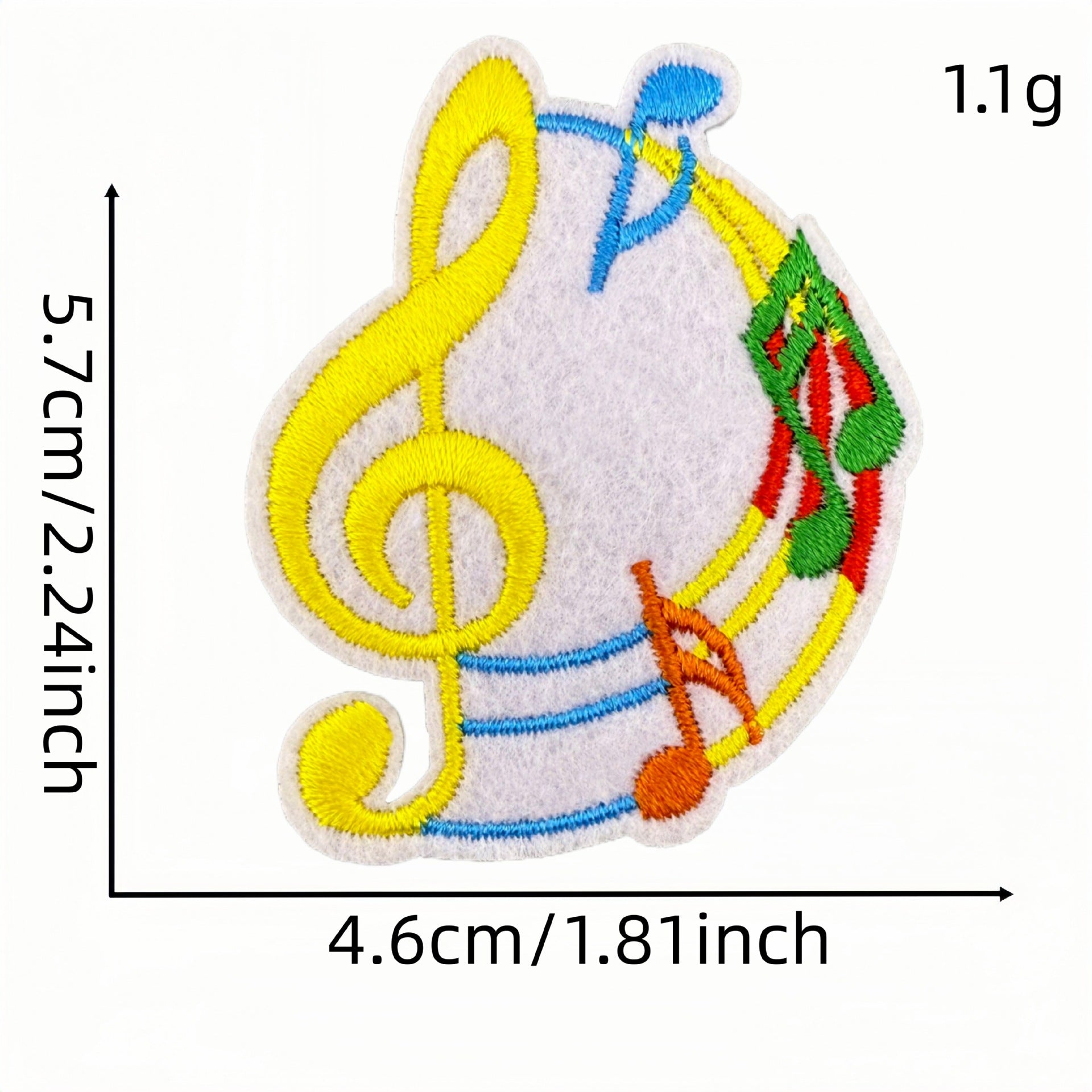 Wholesale Cartoon Music Note Embroidered Patches Iron On Clothing Accessory Trendy Decorative Gift And Boutique Resale