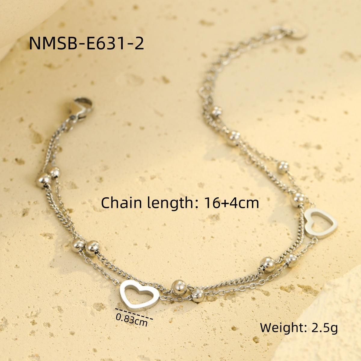 Wholesale  heart-shaped Valentine' s Day Stainless Steel Bracelets