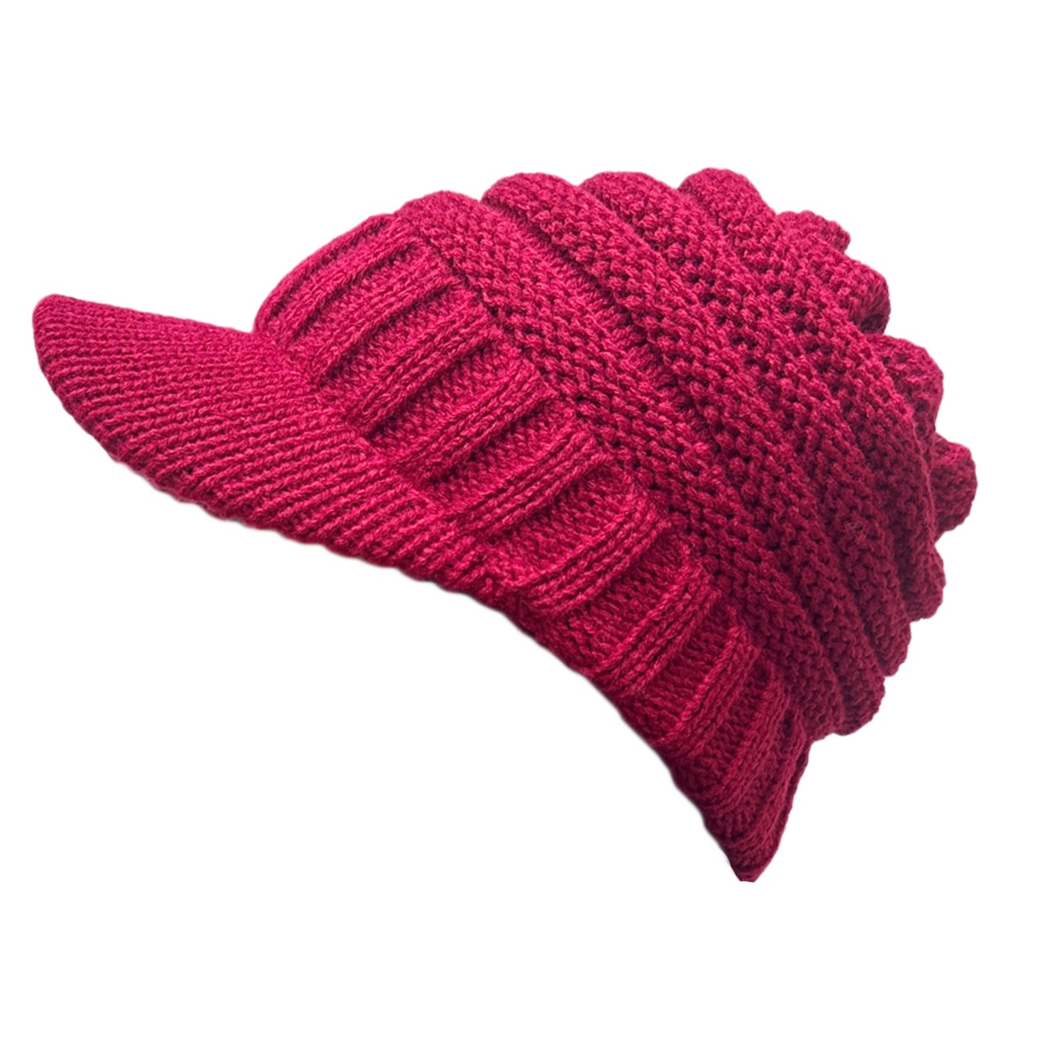 Wholesale Autumn and Winter Striped Duck Tongue Curled Edge Striped Wool Knitted Hat