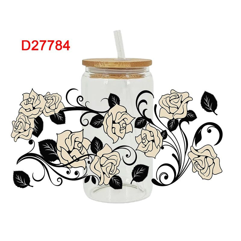 Wholesale Colorful Butterfly with Various Flowers 16oz Cup UV DTF Wraps