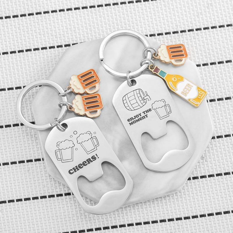 Wholesale beer bottle opener stainless steel keychain