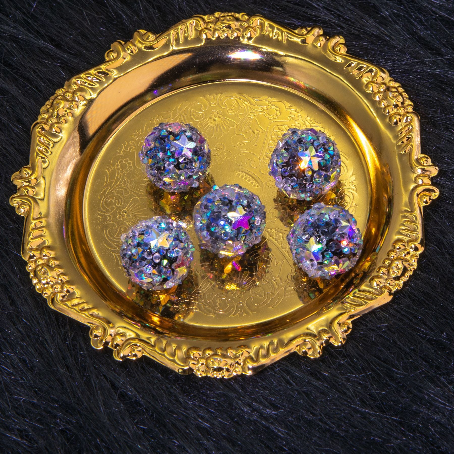 Wholesale 5pcs17mm Colorful Diamond Round Sugar Beads