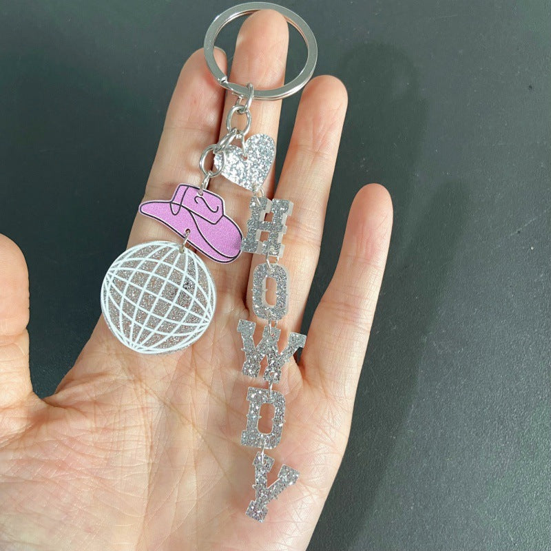 Wholesale American Festival Western Letter Acrylic Keychain