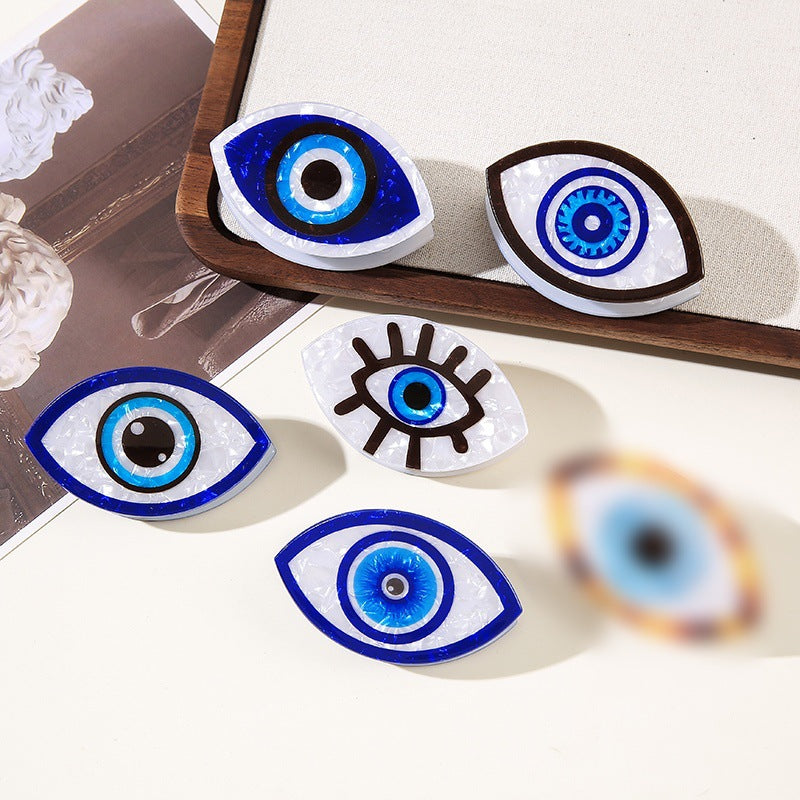 Wholesale Round Evil Eye Hair Clip Acrylic Claw Clip Bohemian Greek Style Fashion Hair Accessory For Women Resale