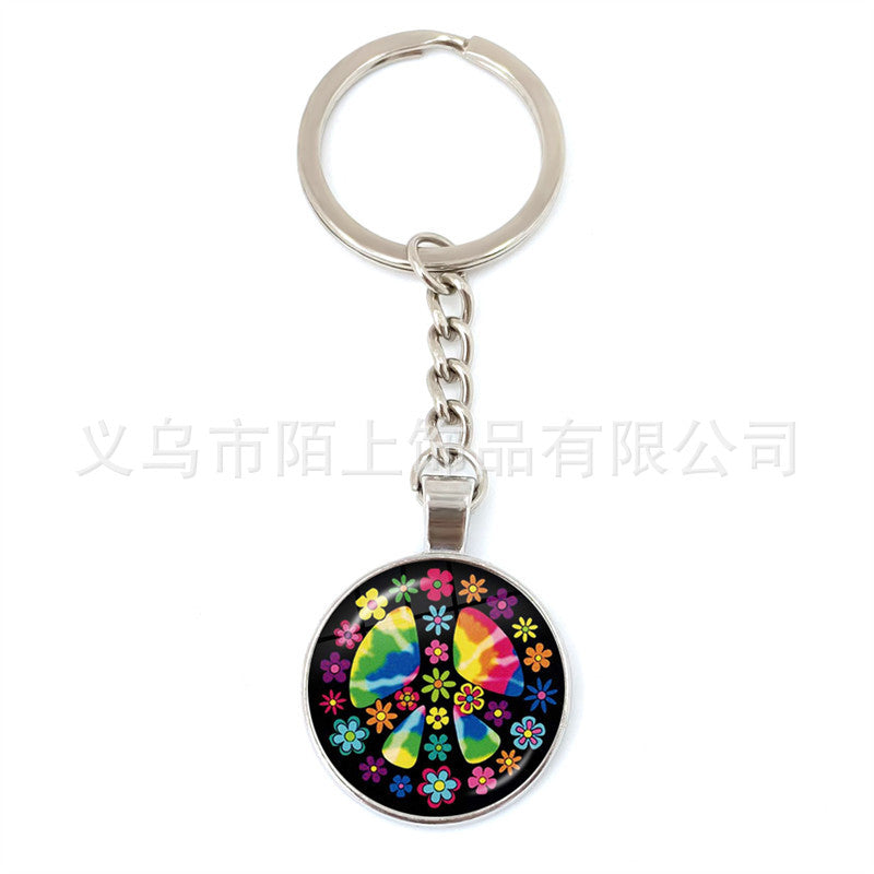 Wholesale Zinc Alloy Peace Sign Keychain