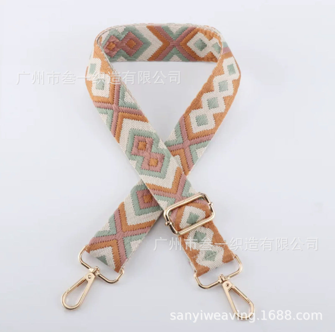 Wholesale All-match Ethnic Style 3.8cm Diamond Jacquard Adjustable Lengthened Retro Style Bag Strap