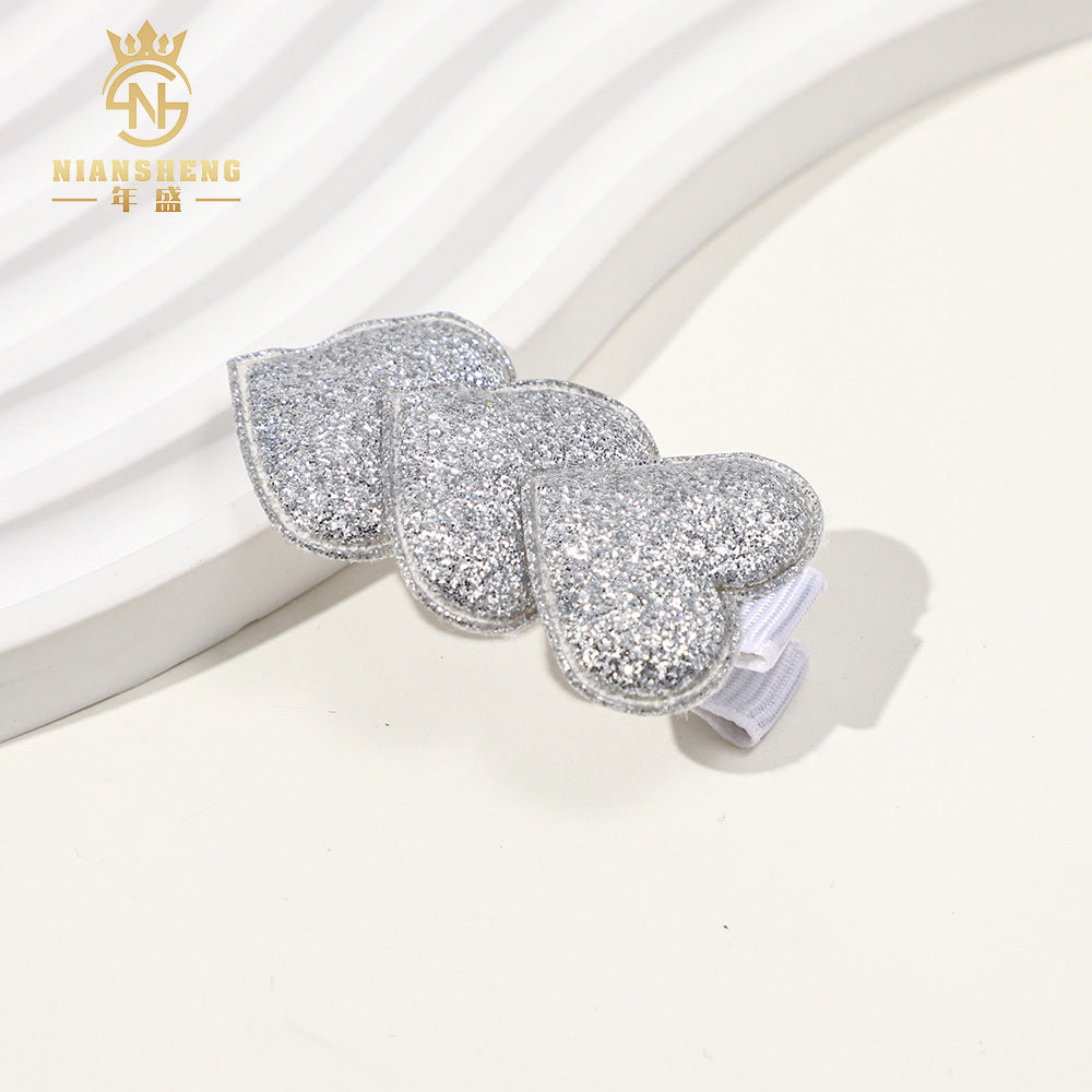 Wholesale Fine powder Valentine's Day heart children's hairpin