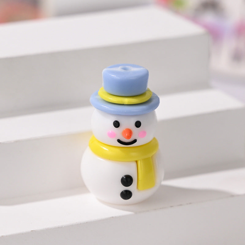 Wholesale 10pcs/pack Christmas snowman rubber beads  Christmas loose beads DIY