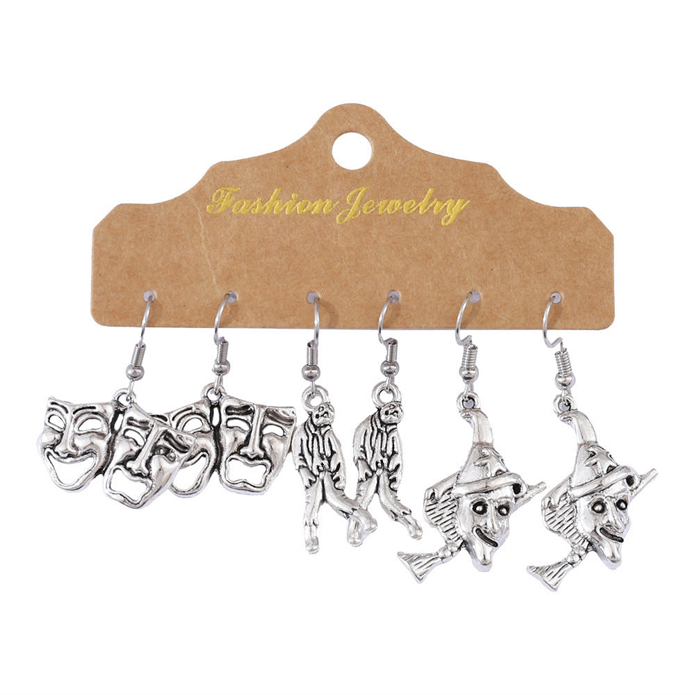 Wholesale  Series Skull Face Earring Set