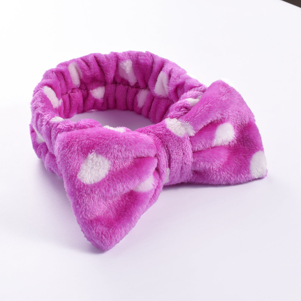 Wholesale Plush Makeup Bow Headband