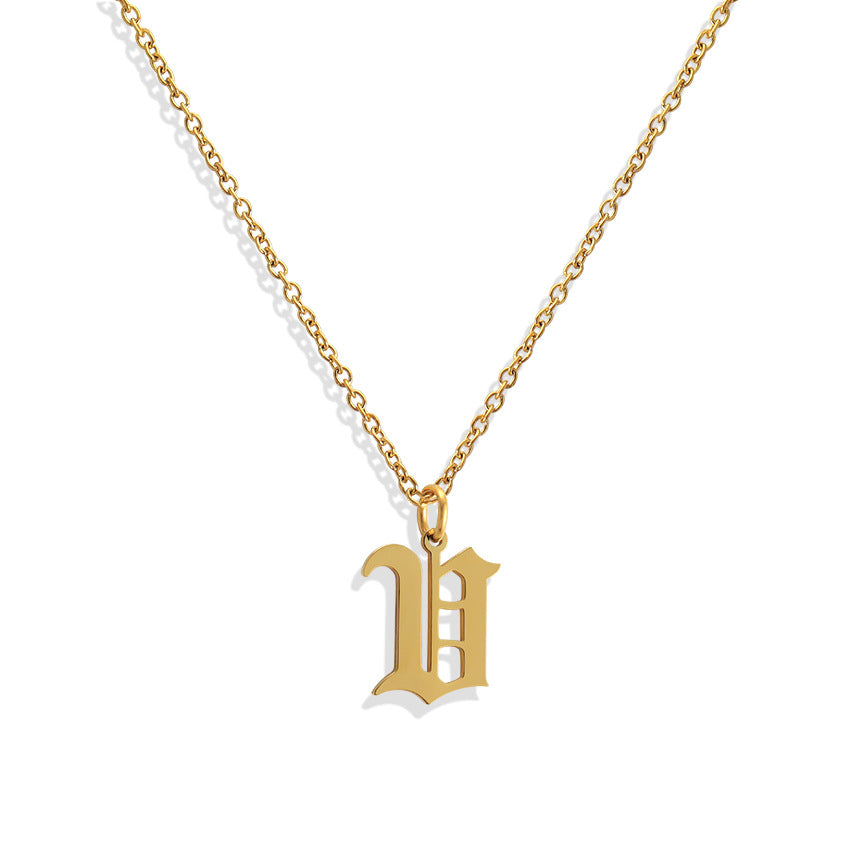 Wholesale Capital Letter Pendant Clavicle Chain Necklace