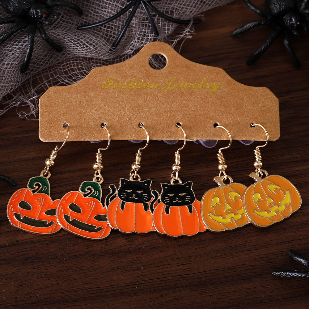 Wholesale  Pumpkin Pendant Earring Set