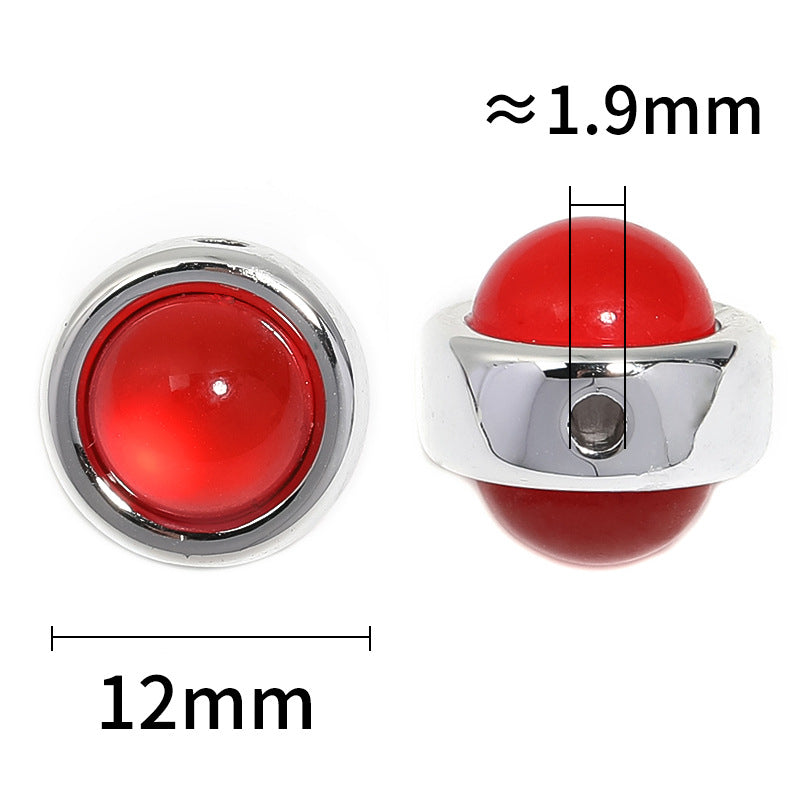 Wholesale 100pcs 12mm Colorful Double-sided Resin Cat's Eye Beads