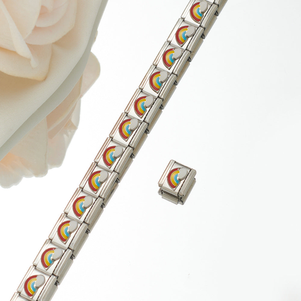 Wholesale Personalized Hand-stitched DIY Pattern Stainless Steel Combination Bracelet